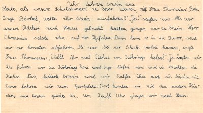 Eingescannt: Ein Schulaufsatz aus dem Jahre 1954 aus Angerstein.