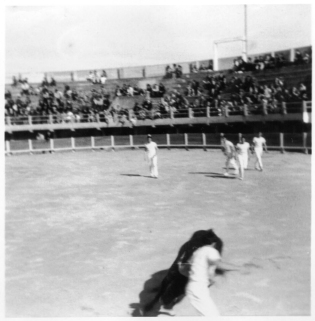 Photo vom provenzalischen Stierkampf in Les Saintes-Maries-de-la-Mer in den Osterferien 1966