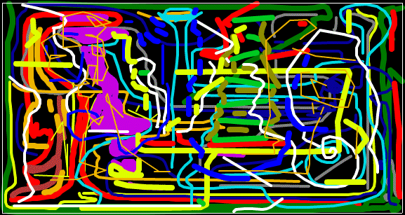 Von Kim Hartley in eine Online-Gaestebuch gepaintete Zeichnung. 2005.