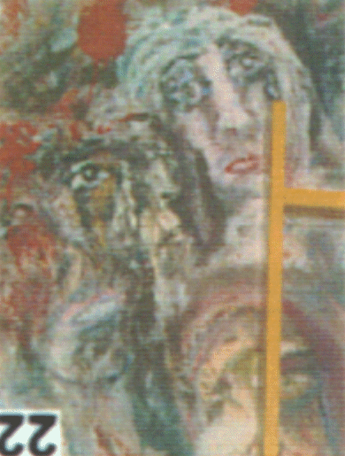 Ein von Ralf Splettstößer gemaltes Bild in Ralfs Wohnung im Bezirk Friedrichshain in Berlin im Jahr 2004.